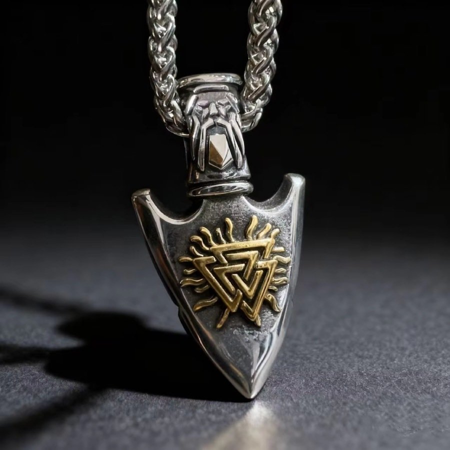 Viking Style Nordic Odin's Knot Rune 316L Stainless Steel Pendant Necklace - Image 9