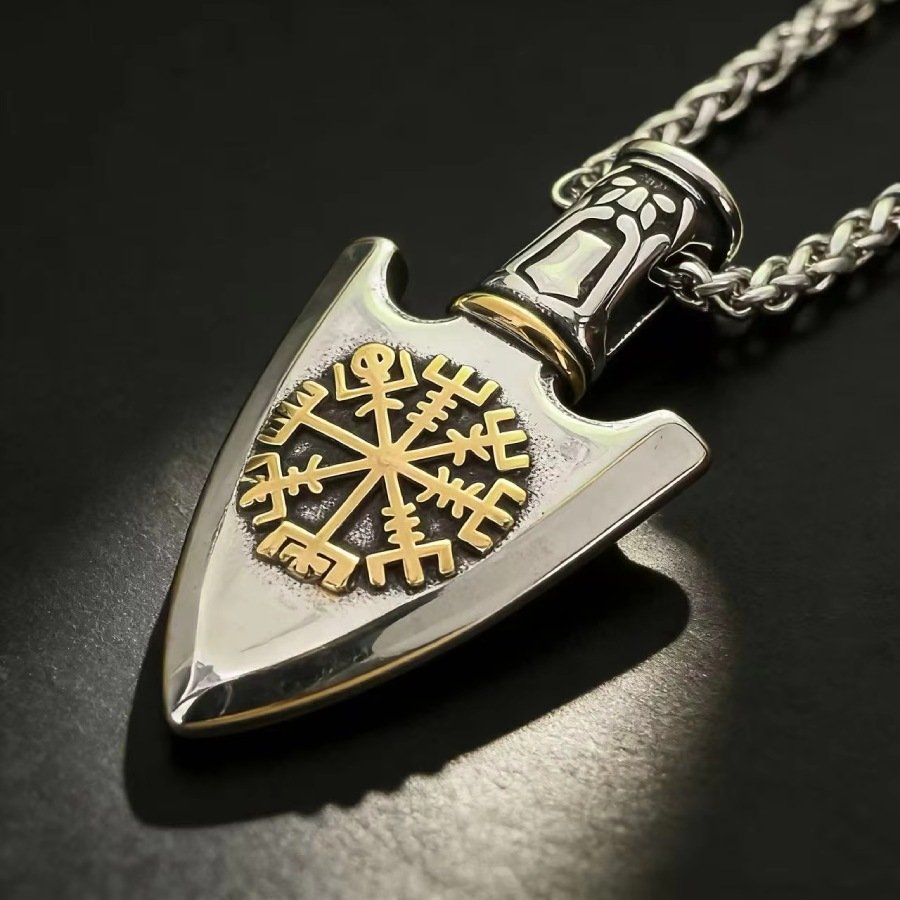 Viking Style Nordic Odin's Knot Rune 316L Stainless Steel Pendant Necklace - Image 2