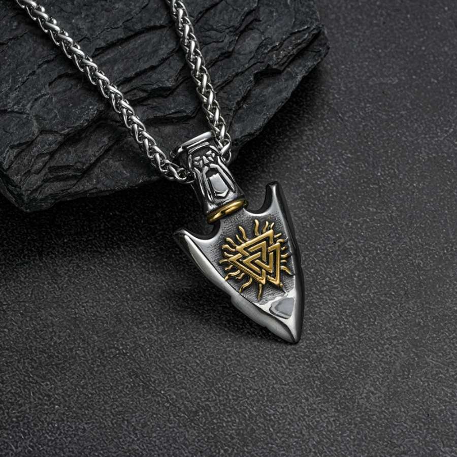 Viking Style Nordic Odin's Knot Rune 316L Stainless Steel Pendant Necklace - Image 4