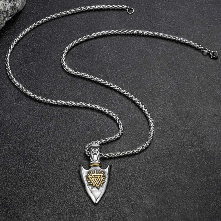 Viking Style Nordic Odin's Knot Rune 316L Stainless Steel Pendant Necklace - Image 3