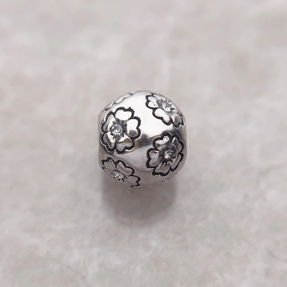 Trendy Bead Flower Sakura 925 Sterling Silver Karma Jewelry – Bild 4