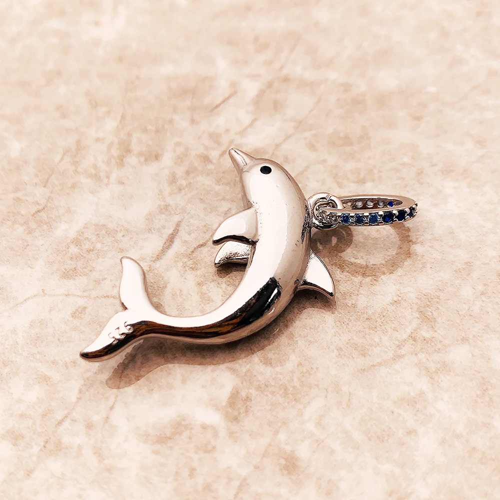 Glam Dolphin Blue Sterling Silver Pendant Jewelry - Image 6