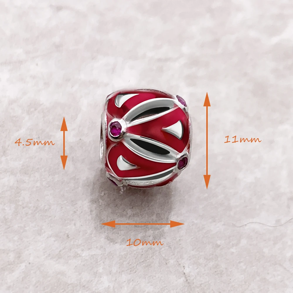 Red Scale 925 Sterling Silver Beads Gift For Women - Image 2