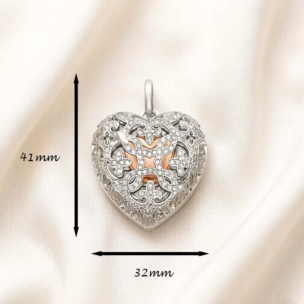 Love Heart Locket Fashion Glam 925 Sterling Silver Pendant - Image 7