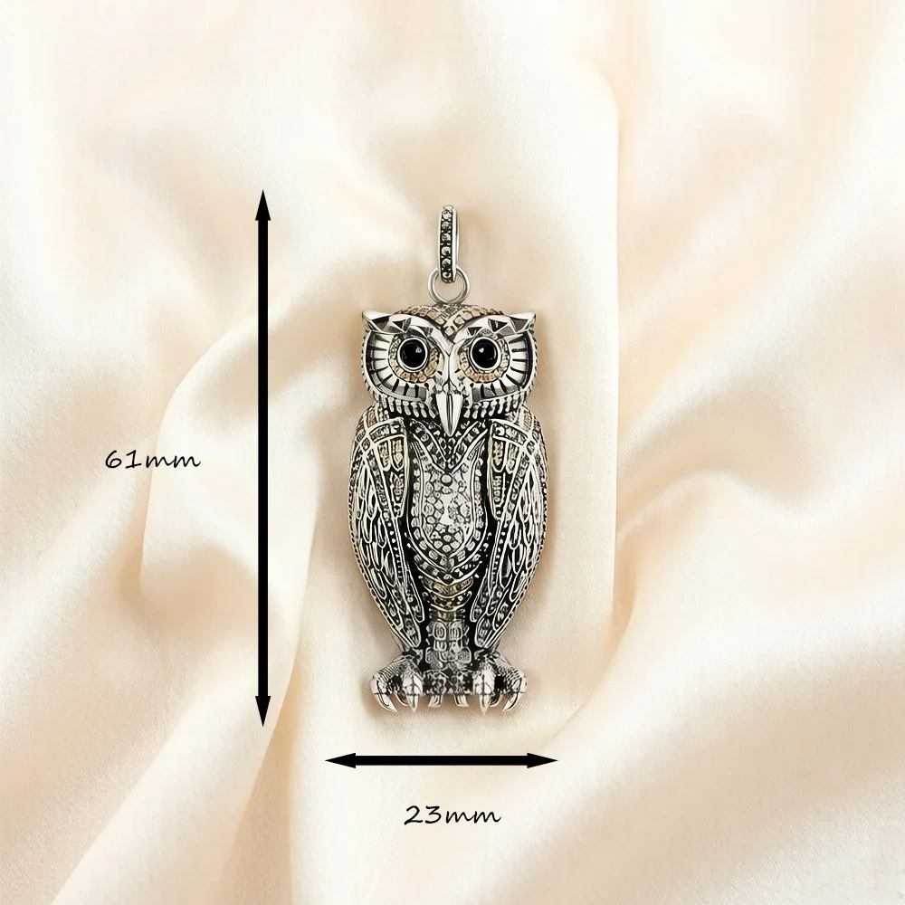 Trendy Owl Sterling Silver Pendant Jewelry - Image 2