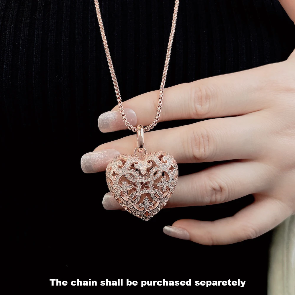 Love Heart Locket Fashion Glam 925 Sterling Silver Pendant - Image 4