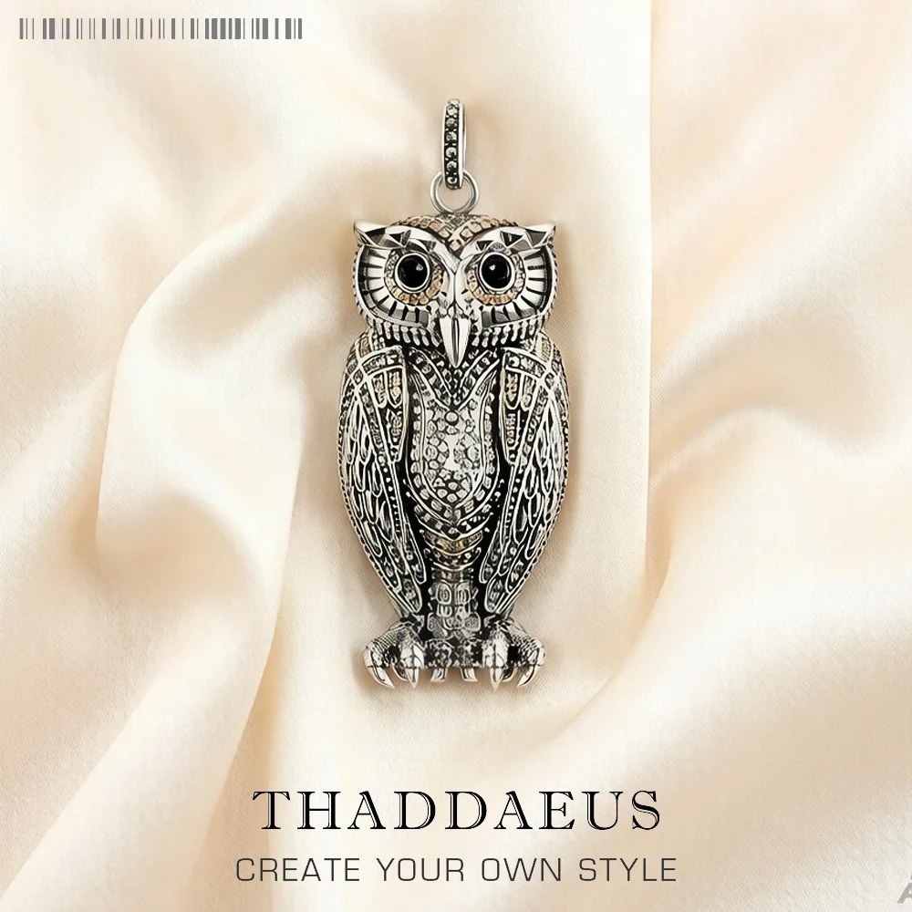 Trendy Owl Sterling Silver Pendant Jewelry