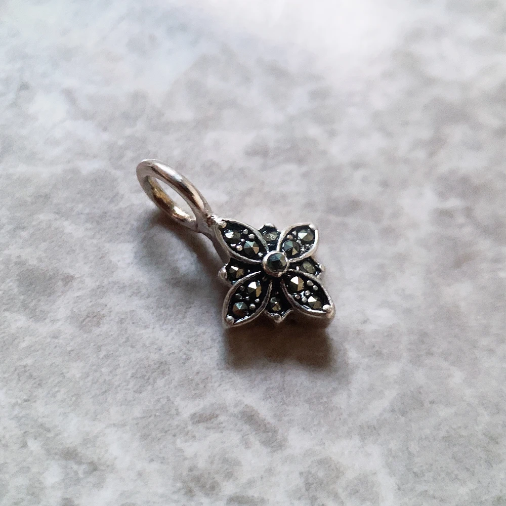 Romantic Marcasite Star 925 Sterling Silver Pendant Jewelry – Bild 4