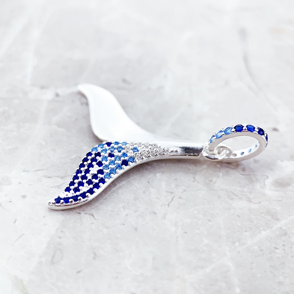 Cheerful Blue Tail Fin Sterling Silver Pendant For Woman - Image 6