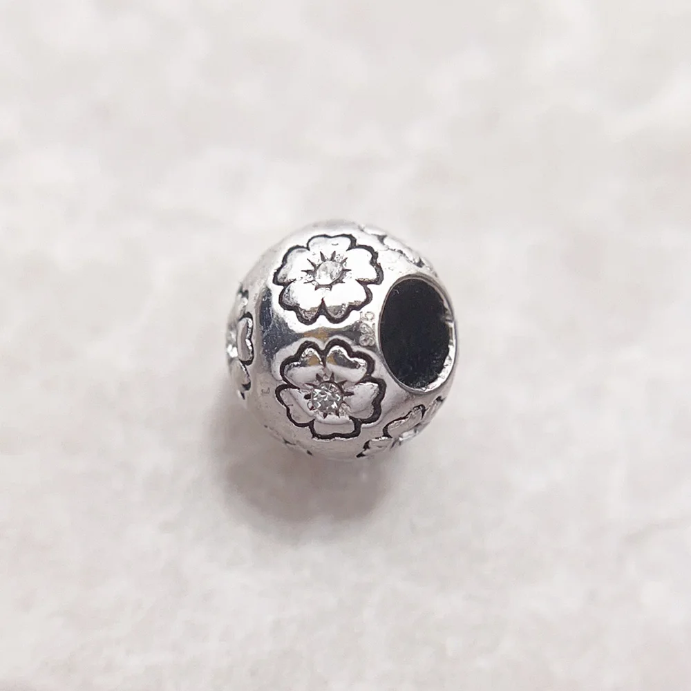 Trendy Bead Flower Sakura 925 Sterling Silver Karma Jewelry – Bild 3