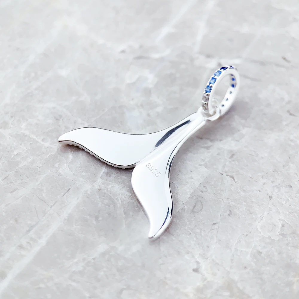 Cheerful Blue Tail Fin Sterling Silver Pendant For Woman - Image 5