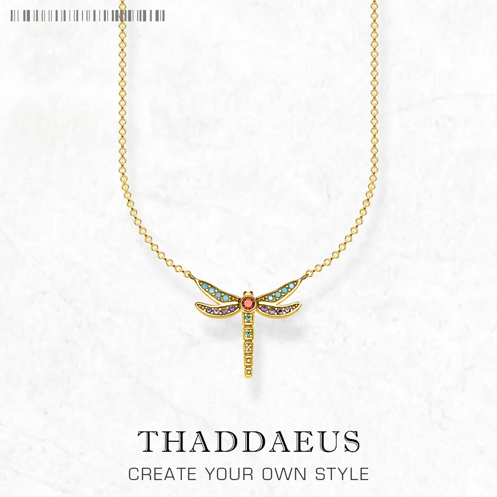 Bohemia Small Dragonfly Spring New Link Chain Stering Silver Necklace Jewelry