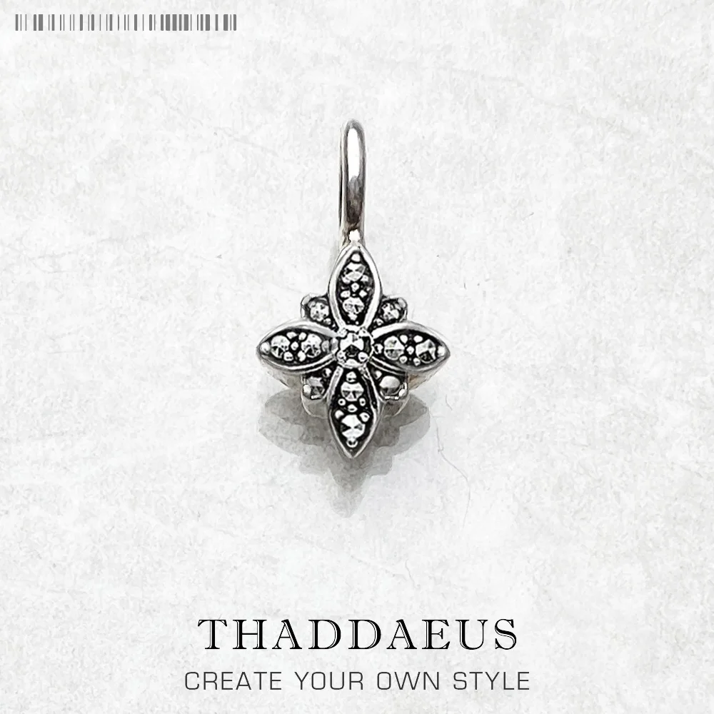 Romantic Marcasite Star 925 Sterling Silver Pendant Jewelry