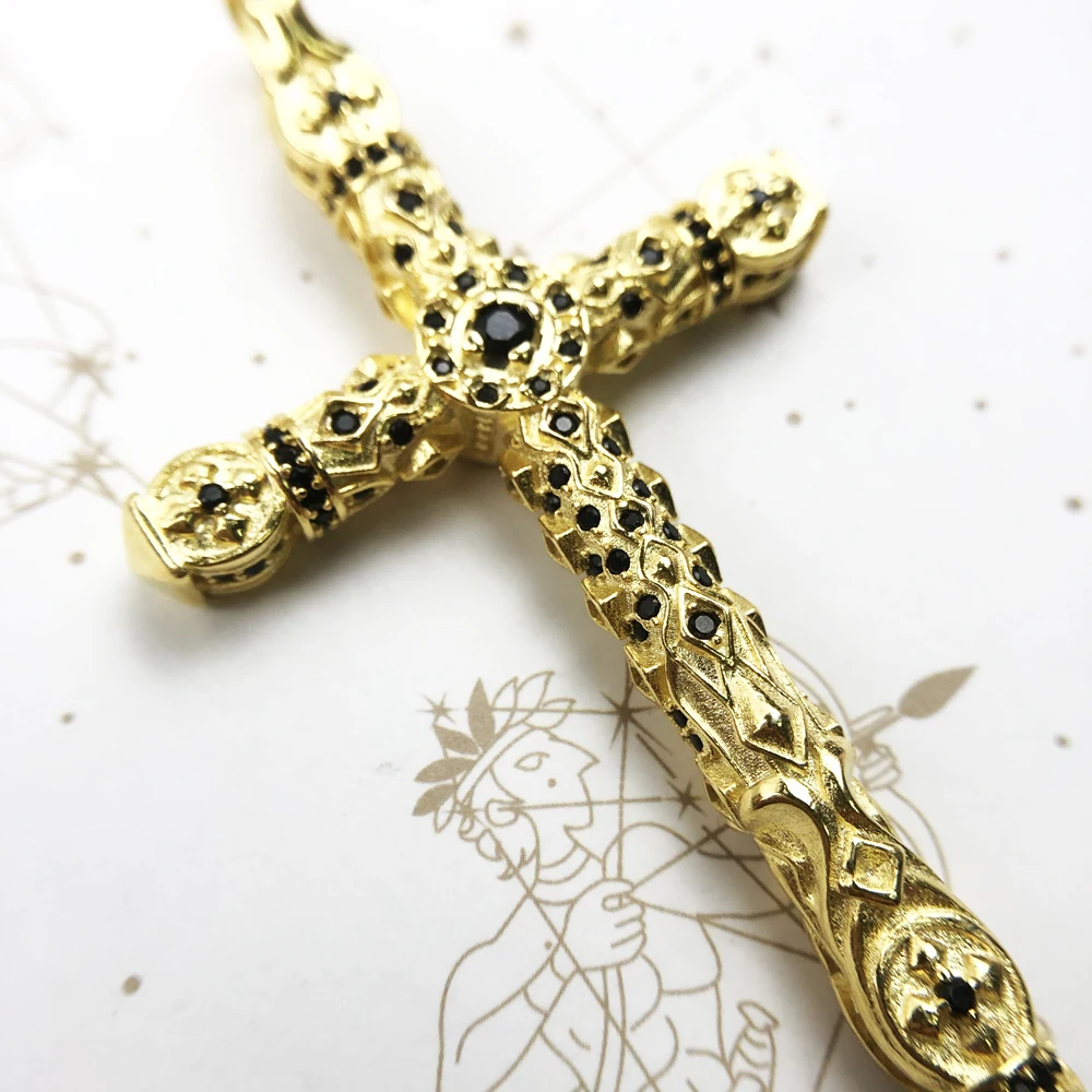 Vitnage Richly Ornamented Cross Sterling Silver Pendant - Imagen 2