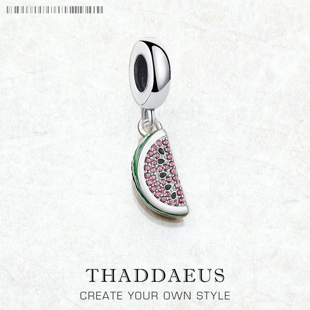 Trendy Watermelon Dangle Charm 925 Sterling Silver Pendant Jewelry