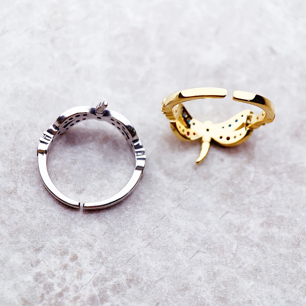 Bohemia Dragonfly With Coloured Stones Sterling Silver Adjustable Ring - Image 5