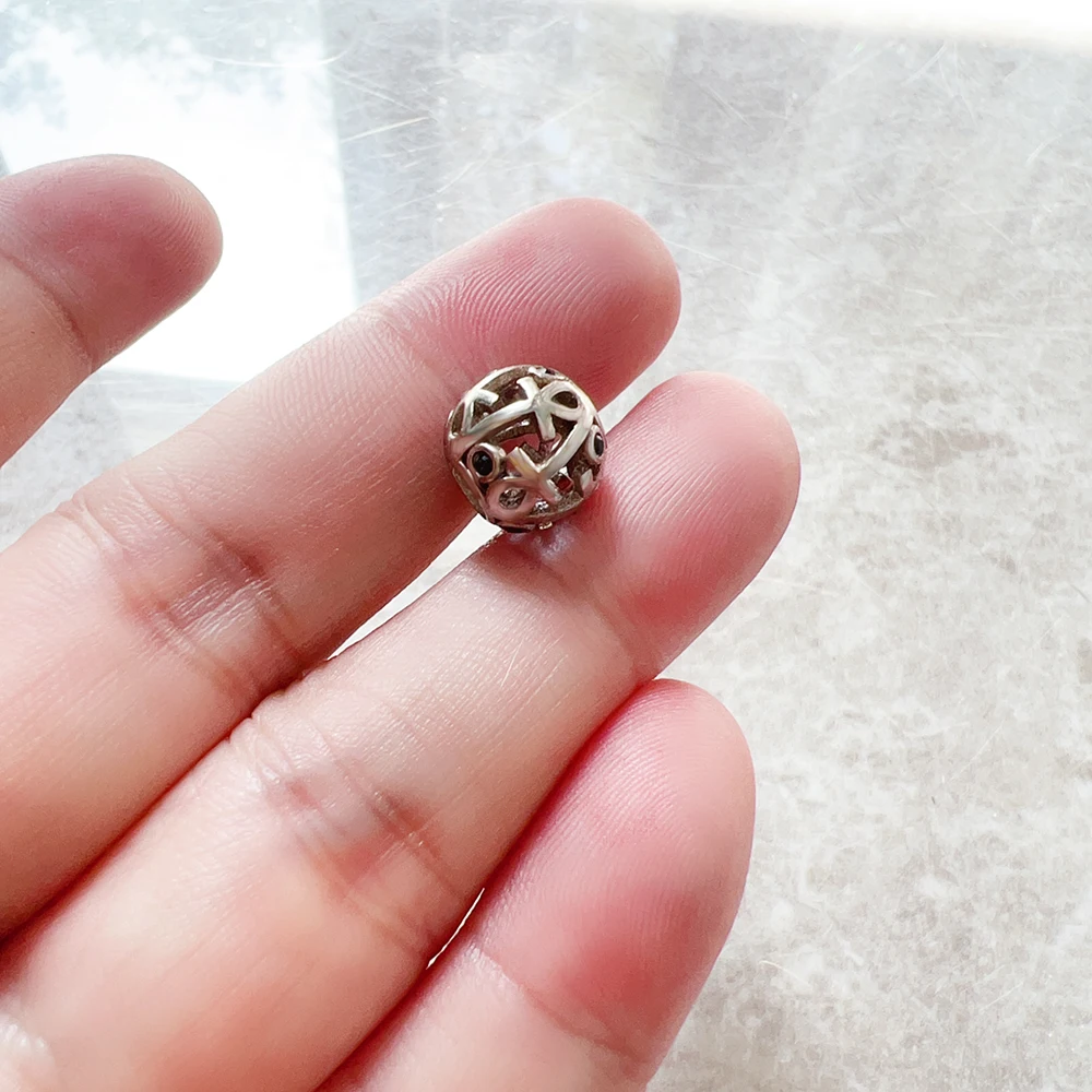 Vintage Charm Protective Cross of Life Ankh Sterling Silver Bead - Imagen 6