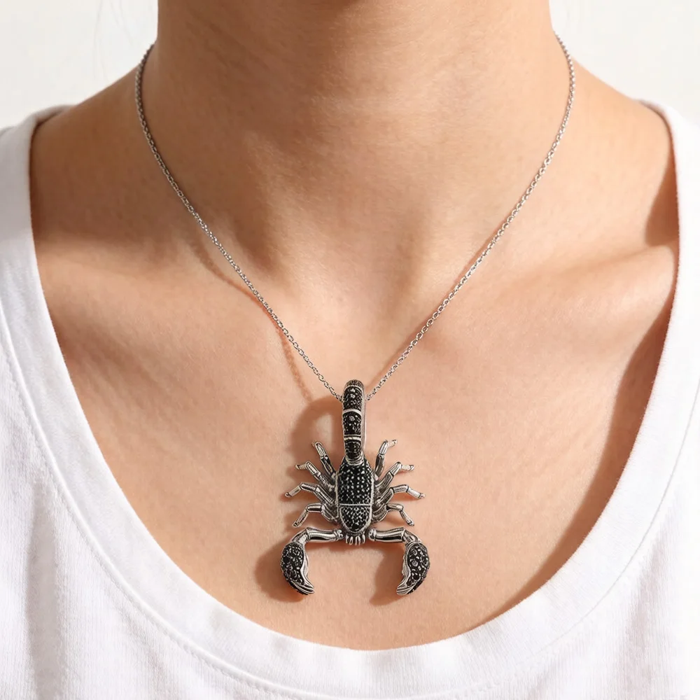 Black Scorpion Fashion Sterling Silver Pendant - Image 2