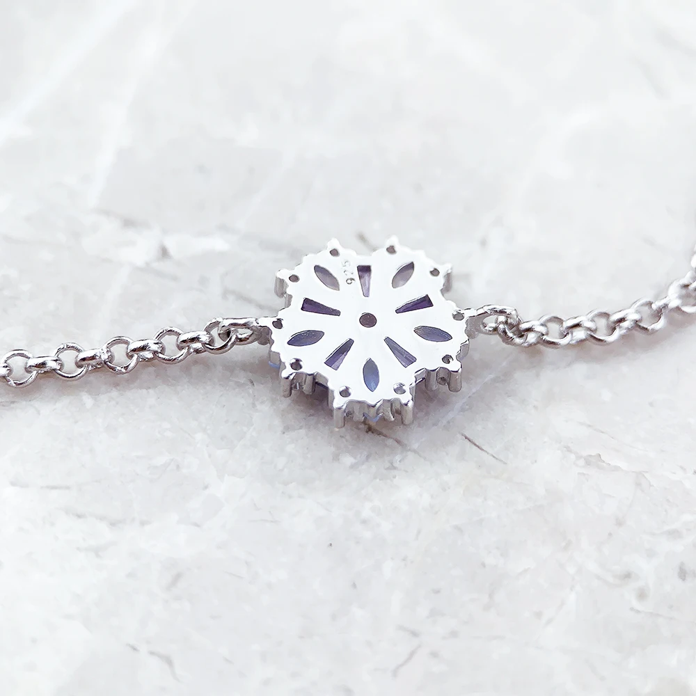 Flowers Colourful Stones Link Chain Sterling Silver Jewelry Bracelet - 画像 (5)