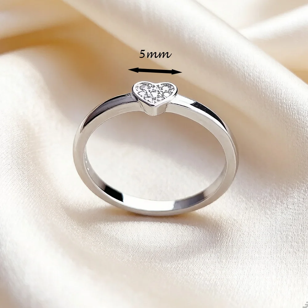 Romantic Love Heart Europe Fine Jewerly Sterling Silver Ring - 画像 (2)