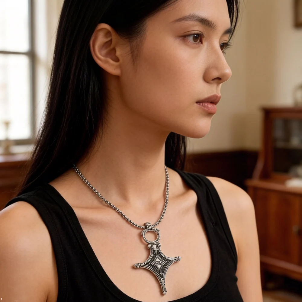 Traditional Ethno Cross Strand Fine Jewelry 925 Sterling Silver Necklace - Image 3