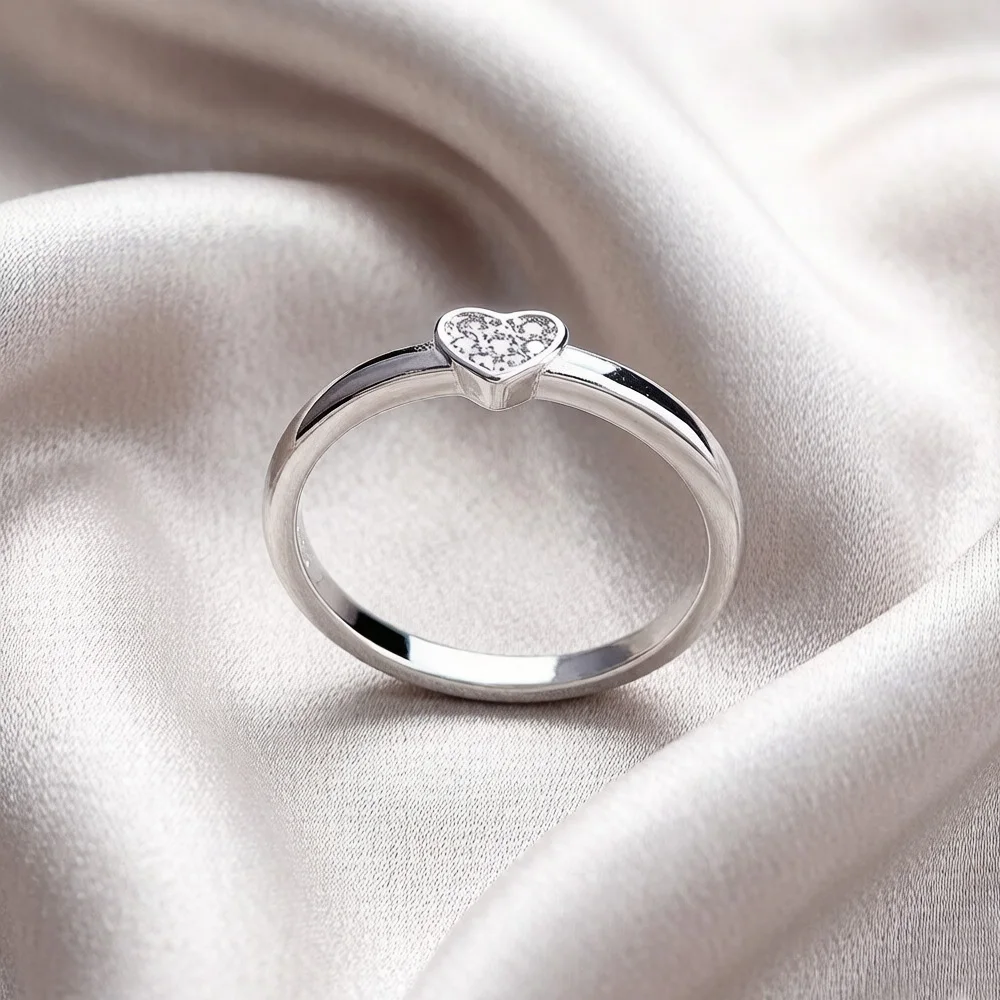 Romantic Love Heart Europe Fine Jewerly Sterling Silver Ring - 画像 (5)